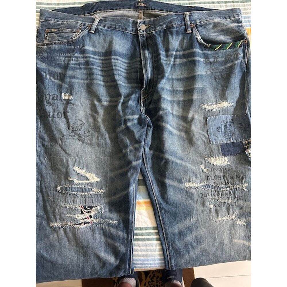 Polo Ralph Lauren Distressed Vintage Classic Denim Jeans 48 x 26